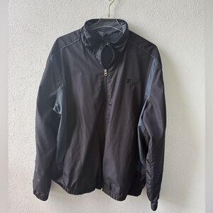 Starter Windbreaker XL Black‎ with Green Trim Zip Closure Front Pockets Athletic